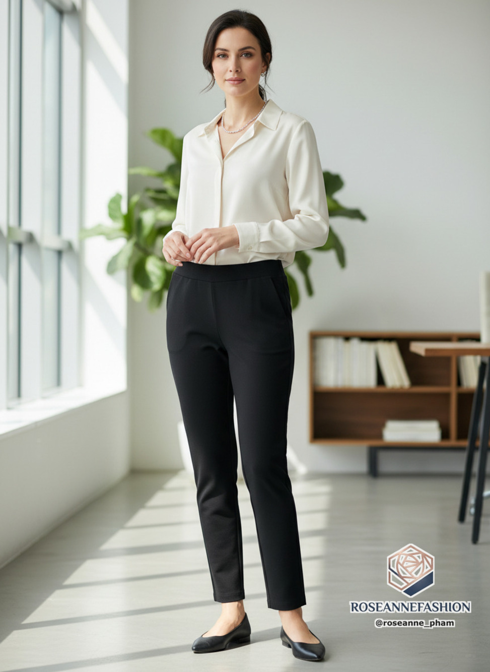 Eileen Fisher Slim Ankle Pant Black Ponte Knit Sz S NWT